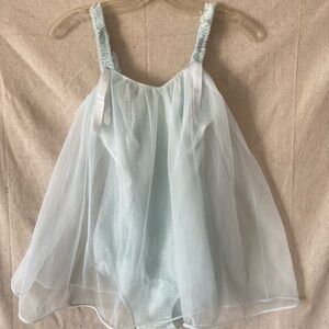 Sheer Light Blue Babydoll Top